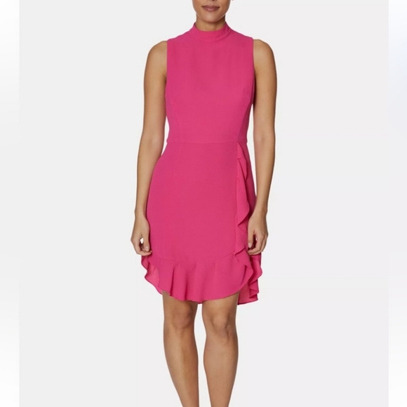 Betsey Johnson Dresses & Skirts - Betsey Johnson Womens Petites Ruffled Mock Neck Party Dress Pink Size‎ 2P